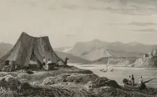 Banks of the Kura River and its tributary, Ancient Armenia, 1838. Creator: Vanderburch