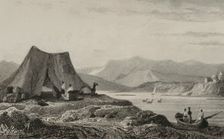 Banks of the Kura River and its tributary, Ancient Armenia, 1838. Creator: Vanderburch