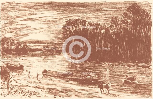 Banks of the Loing near Saint-Mammes (Bords du Loing, pres Saint-Mammes), 1896. Creator: Alfred Sisley.