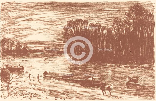 Banks of the Loing near Saint-Mammes (Bords du Loing, pres Saint-Mammes), 1896. Creator: Alfred Sisley.