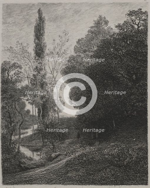 Banks of the River Cousin, 1850. Creator: Charles François Daubigny (French, 1817-1878); Auguste Delâtre.