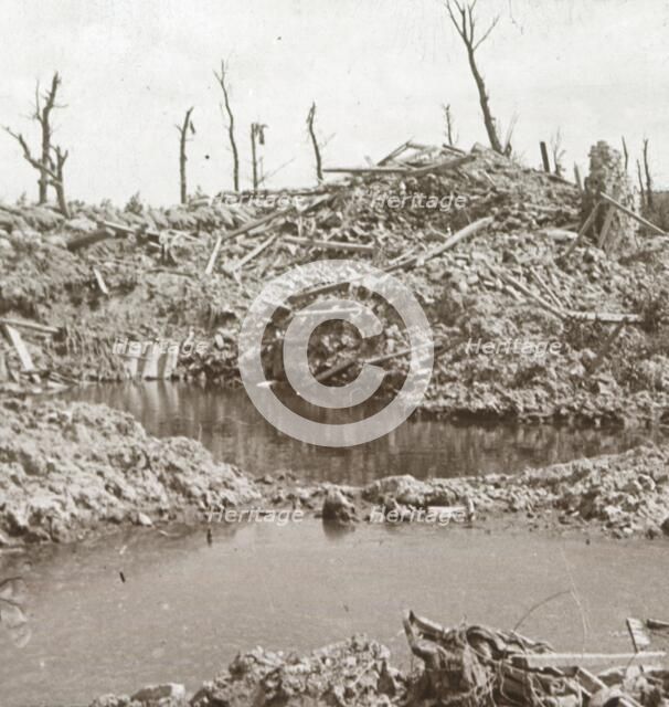 Banks of the River Yser, Diksmuide, Belgium, c1914-c1918. Artist: Unknown.