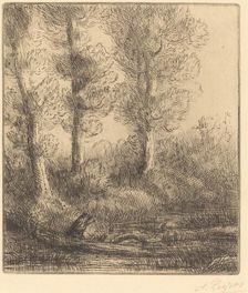 Banks of the Saint-Pre (Rive du Saint-Pre). Creator: Alphonse Legros