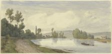Banks of the Seine near Fontainebleau, 19th century. Creator: Karl Peter Burnitz