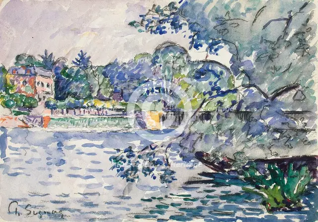 'Banks of the Seine', c1900. Artist: Paul Signac