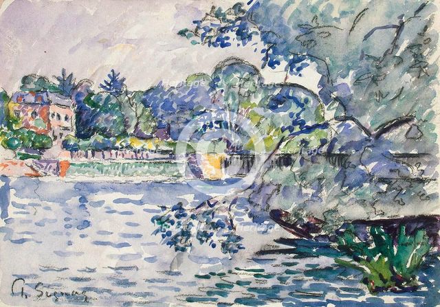 'Banks of the Seine', c1900. Artist: Paul Signac