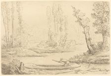 Banks of the Somme near Amiens (Bord de la Somme pres d'Amiens). Creator: Alphonse Legros