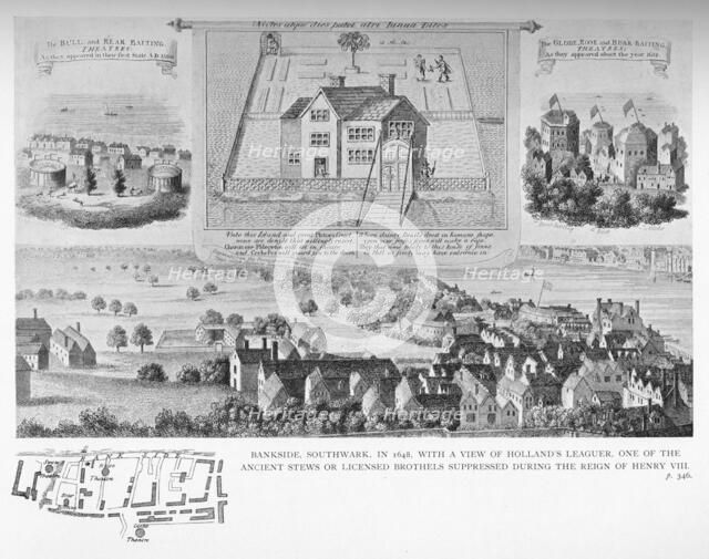 Bankside, Southwark, London, in 1648, 1818 (1904). Artist: Bartholomew Howlett.