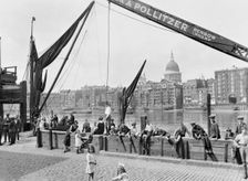 Bankside, west of Southwark Bridge, London, early 1930s. Creator: George Davison Reid