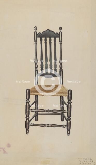 Banister Back Side Chair, 1938. Creator: Michael Riccitelli.