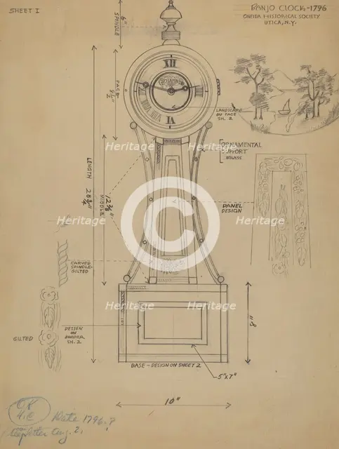 Banjo Clock, 1935/1942. Creator: Unknown.