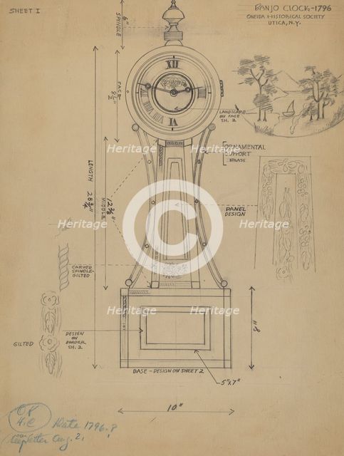 Banjo Clock, 1935/1942. Creator: Unknown.