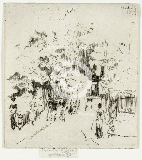Bank Holiday, Corner of Beaufort Street, Chelsea, 1888-89. Creator: Theodore Roussel.