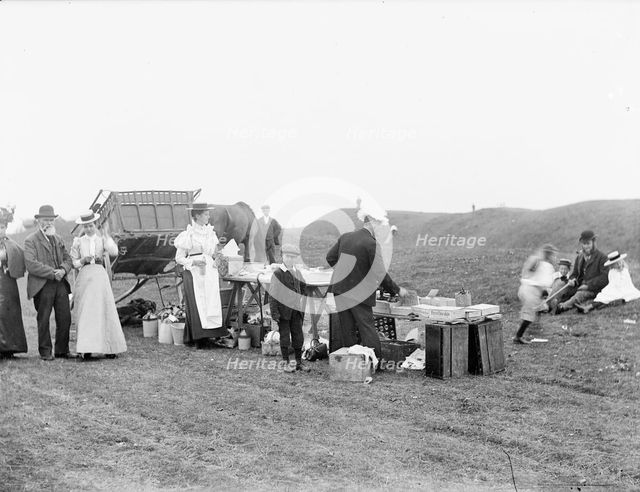 Bank Holiday picnickers on White Horse Hill, Oxfordshire, c1860-c1922. Artist: Henry Taunt