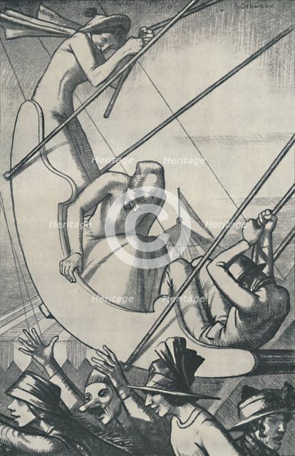 'Bank Holiday - The Swings, 1920', 1920. Artist: Randolph Schwabe.
