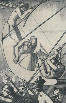 Bank Holiday - The Swings, 1920 1920. Artist: Randolph Schwabe