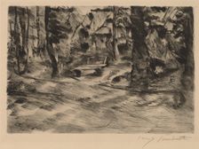 Bank im Walde II (Bench in the Woods II), 1917. Creator: Lovis Corinth