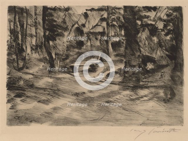 Bank im Walde II (Bench in the Woods II), 1917. Creator: Lovis Corinth.