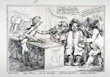 Bank-notes - paper money - French alarmists... 1797. Artist: James Gillray