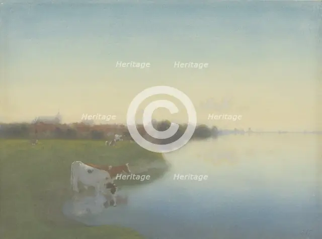Bank of the IJssel near Hattem, 1867-1919. Creator: Jan Voerman I.