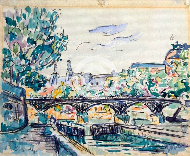 'Bank of the Seine Near the Pont des Arts with a View of the Louvre', early 20th century. Artist: Paul Signac