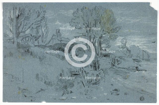 Bank of a River with Mill, n.d. Creators: William Turner, John Varley I.