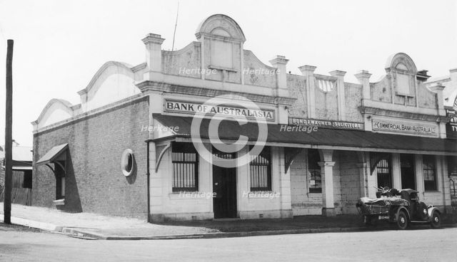Bank of Australasia, corner of King and Mary Streets, Kingaroy, Queensland, 1935. Creator: Jack Bain.