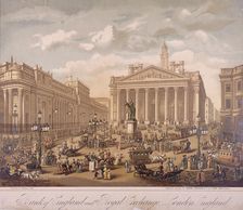Bank of England and Royal Exchange, London, c1860. Artist: F Appel