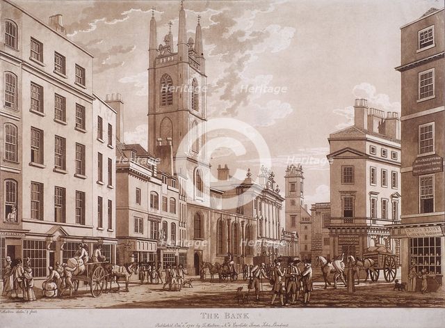 Bank of England, Threadneedle Street, London, 1781. Artist: Thomas Malton II