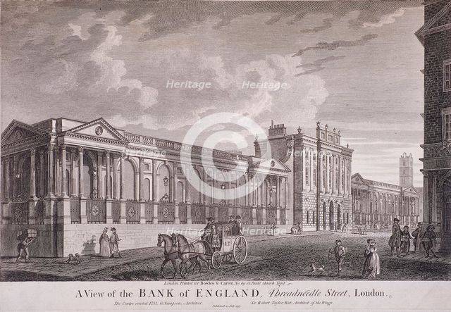 Bank of England, Threadneedle Street, London, 1797. Artist: Anon