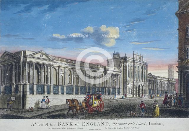 Bank of England, Threadneedle Street, London, 1797. Artist: Anon