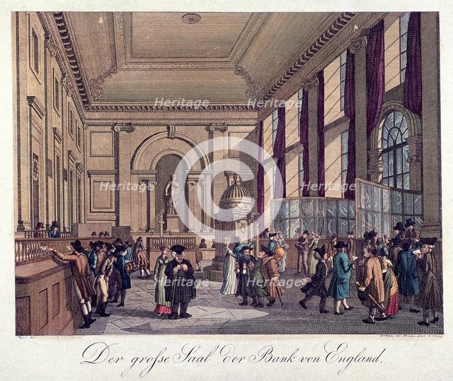 Bank of England, Threadneedle Street, London, 1808. Artist: Anon