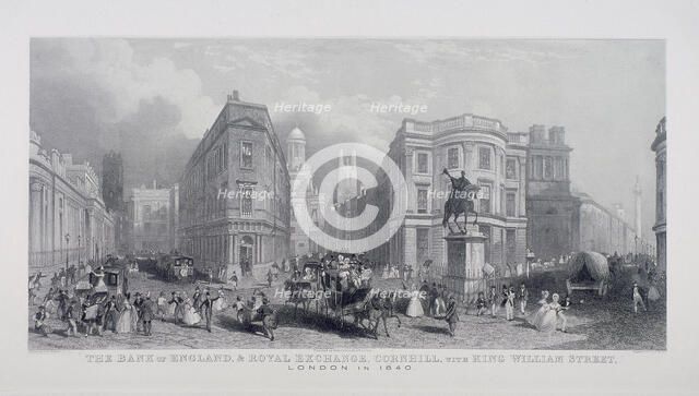 Bank of England, Threadneedle Street, London, (1840?) Artist: Henry Wallis