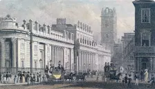 Bank of England, Threadneedle Street, London, c1827. Artist: Anon