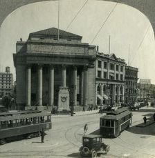Bank of Montreal and Monument, Corner Main and Portage Sts., Winnipeg, Man. Canada c1930s. Creator: Unknown