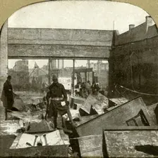 Bank safes being guarded 1906. Creator: Unknown