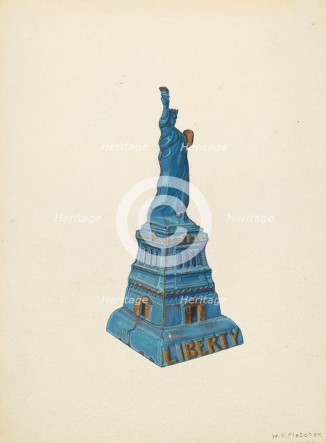 Bank: Statue of Liberty, c. 1940. Creator: William O. Fletcher.