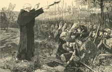 Bannockburn: The Abbot of Inchaffray Blessing The Scots Before The Battle (1314), 1890. Creator: Unknown