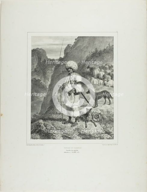 Bannat Shepherd, Left Bank of the Danube, 1838. Creator: Auguste Raffet.