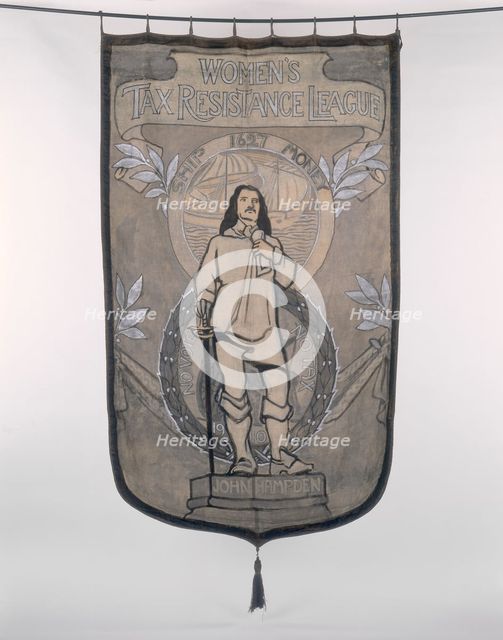 Banner of the Women's Tax Resistance League, 1910. Creator: Unknown.