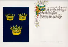 Banner and poem, c15th century, (1840)