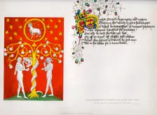 Banner and poem, c15th century, (1840)