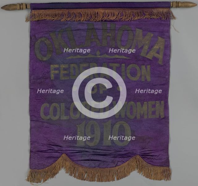 Banner used by the Oklahoma Federation of Colored Women’s Clubs, ca. 1924. Creator: Unknown.
