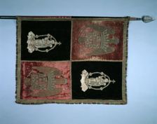 Banner with a Quartered Royal Arms of Spain and the Madonna and Child, 1500s. Creator: Unknown