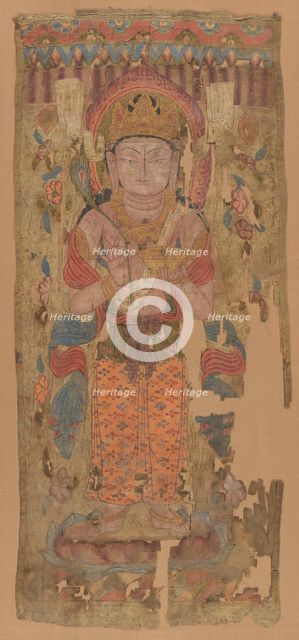 Banner with Bodhisattva, possibly Mahamayuri, 9th-10th century. Creator: Unknown.