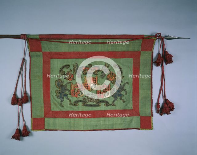 Banner with Royal Coat of Arms of Great Britain, 1700s. Creator: Unknown.