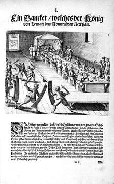 Banquet with the King, 1606. Creator: Theodor de Bry