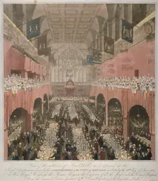 Banquet at the Guildhall, City of London, 1814 (1815). Artist: Anon