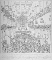 Banquet at the Guildhall, City of London, 1814 (1815). Artist: Anon