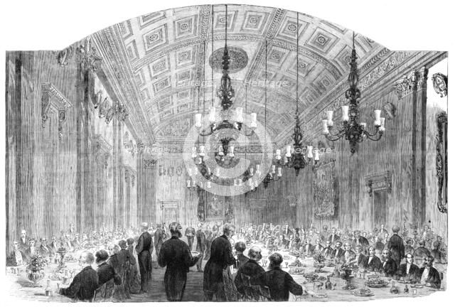 Banquet at the Fishmongers' Hall on Lord Mayor's Day, 1861. Creator: Unknown.